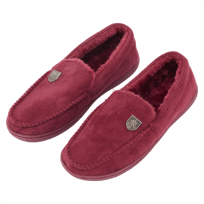 Burnley FC Mens Moccasins Slipper Claret