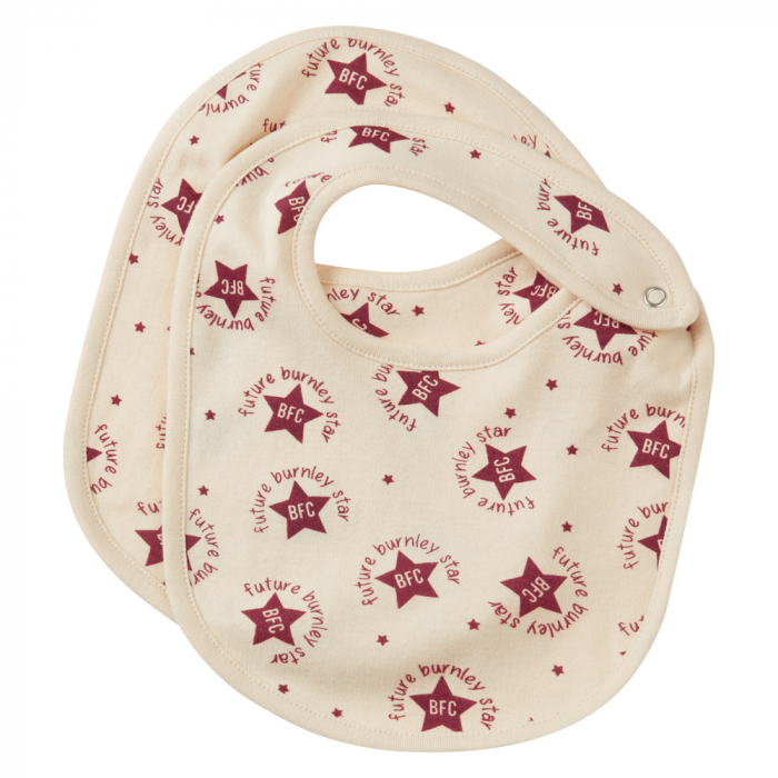 Burnley FC Baby Star Bibs 2 Pack