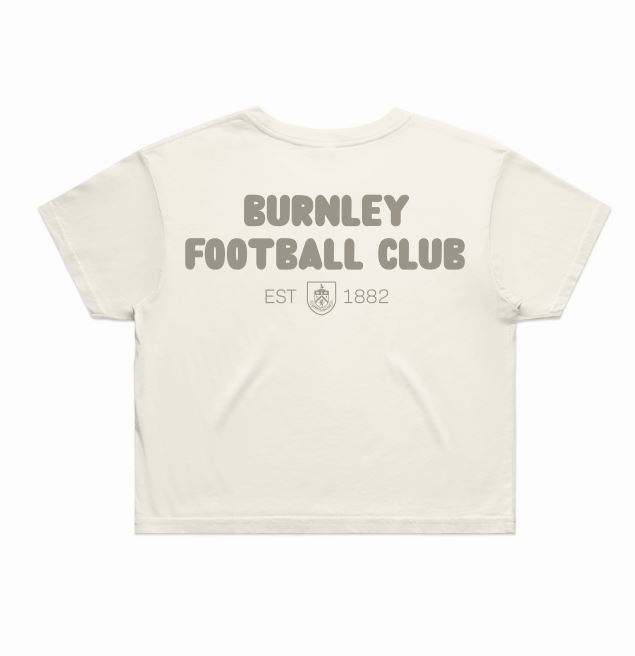 Burnley FC Cream Cropped Womens T-Shirt